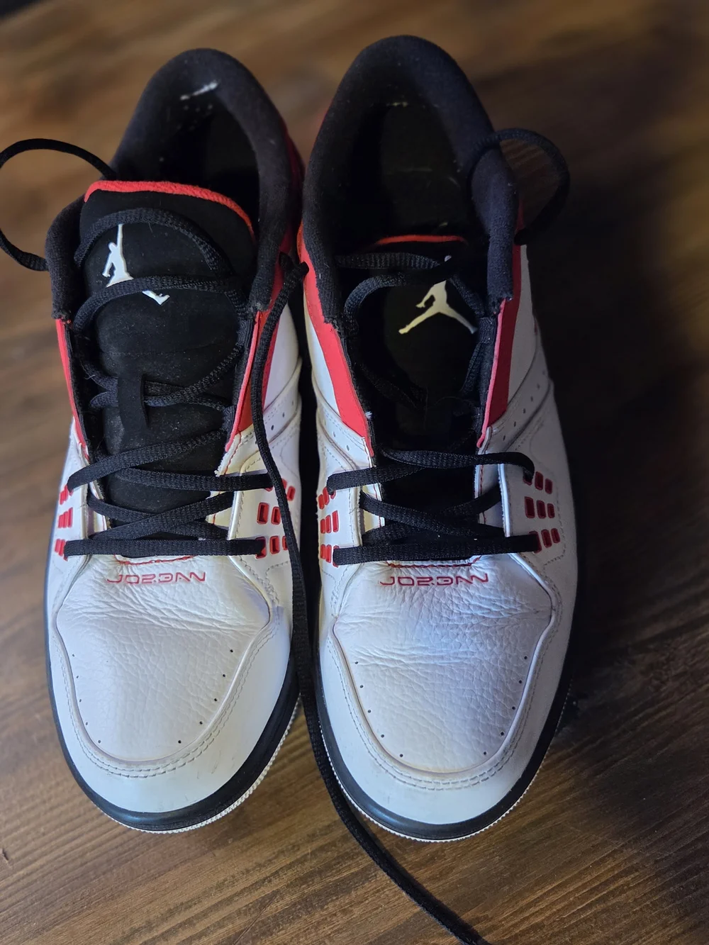 Jordan 1 Flight Low White & Red Sneakers